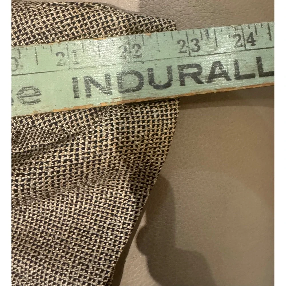 Vintage Hart Schaffner Marx Men's Wool/Silk Micro-Check Grey Tan Blazer 48R